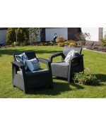 Set 2 fotolii de gradina Corfu Duo - Grafit/Gri Rece Set 2 fotolii de gradina Corfu Duo - Grafit/Gri Rece