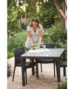 Masa cu blat de sticla SUMATRA,grafit