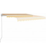 Copertina retractabila manual,  galben si alb, 300 x 250 cm