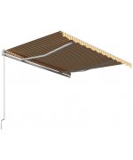 Copertina retractabila manual,  galben si alb, 300 x 250 cm