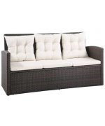 Set mobilier de gradina cu perne, maro, poliratan