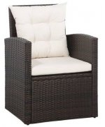 Set mobilier de gradina cu perne, maro, poliratan