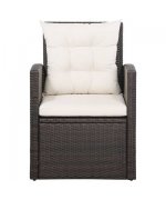 Set mobilier de gradina cu perne, maro, poliratan