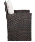 Set mobilier de gradina cu perne, maro, poliratan
