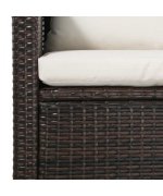 Set mobilier de gradina cu perne, maro, poliratan