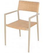 Scaun gradina superpozabil Soria 59.5x55x85.5cm sampanie-natur