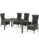 ENCORE Set mobilier terasa gradina, masa si 4 scaune cu spatar reglabil