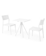 Set 2 scaune si masa exterior CORDOBA SORIA L.60 l.60 H.73 alb