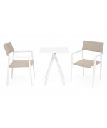 Set 2 scaune si masa exterior CORDOBA SORIA L.60 l.60 H.73 alb kaki