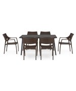 Set 6 scaune si masa exterior ALBACETE GOLF L.152 l.90 H.75 negru auriu