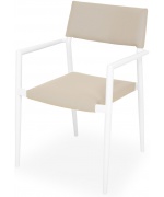 Set 8 scaune si masa exterior ALBACETE SORIA L.240 l.100 H.75 alb kaki