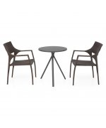 Set 2 scaune si masa exterior ELVAS GOLF H.74 D.60 negru auriu