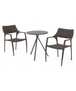 Set 2 scaune si masa exterior ELVAS GOLF H.74 D.60 negru auriu