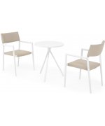 Set 2 scaune si masa exterior ELVAS SORIA H.74 D.60 alb kaki