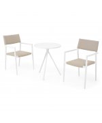 Set 2 scaune si masa exterior ELVAS SORIA H.74 D.60 alb kaki