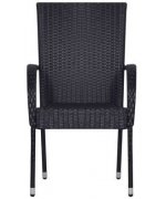 Set 4 scaune poliratan,negru