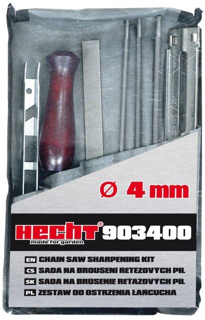 Kit HECHT 903400 pentru ascutire lant motofierastrau, dimensiune pile 4 mm