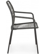 Set Masa dreptunghiulara mica si 6 scaune ENCORE  negru/gri