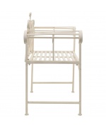 Banca de gradina, alb vintage, 132 cm, metal