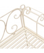 Banca de gradina, alb vintage, 132 cm, metal