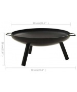 Vatra de foc, 70x59x28 cm, otel