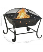 Vatra de foc cu vatrai XXL, 62 cm