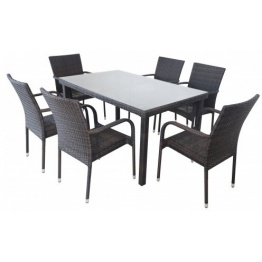 Set mobilier de gradina Sole, maro inchis