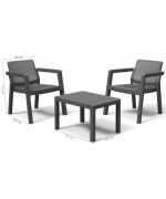 Set mobilier de gradina  Emily Patio,gri Set mobilier de gradina  Emily Patio,gri