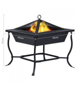 Ladita de foc neagra 45x45x45 cm