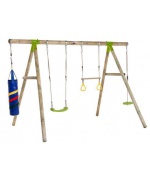 Leagan din lemn pentru 4 copii Capuchin® Plum