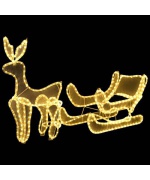 Instalatie lumini Craciun, ren si sanie cu plasa, 216 LED-uri