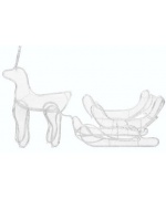 Instalatie lumini Craciun, ren si sanie cu plasa, 216 leduri