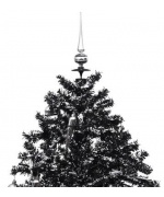Brad de Craciun cu ninsoare si baza umbrela, negru, 170 cm, PVC