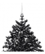 Brad de Craciun cu ninsoare si baza umbrela, negru, 140 cm, PVC
