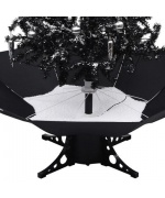 Brad de Craciun cu ninsoare si baza umbrela, negru, 140 cm, PVC