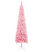 Pom de Craciun artificial subtire, roz, 240 cm