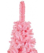 Pom de Craciun artificial subtire, roz, 240 cm