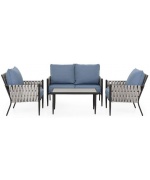 Set mobilier DOCKVIEW gradina/terasa, 2 fotolii, canapea si masuta