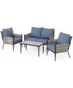 Set mobilier DOCKVIEW gradina/terasa, 2 fotolii, canapea si masuta