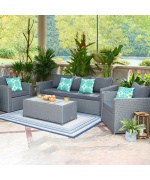 Set mobilier MONTICELLO gradina/terasa, 2 fotolii, canapea si masuta