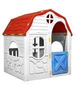 Casuta de joaca pliabila copii cu usa si ferestre functionale