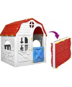 Casuta de joaca pliabila copii cu usa si ferestre functionale