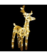 Decoratiune de Craciun reni si sanie 160 leduri 130 cm acrilic