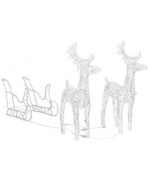 Decoratiune de Craciun reni si sanie 160 leduri 130 cm acrilic