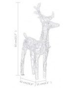 Decoratiune de Craciun reni si sanie 160 leduri 130 cm acrilic