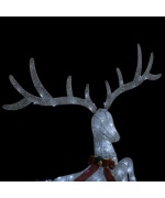 Decoratiune ren zburator de Craciun 120 LED alb rece argintiu