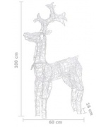 Decoratiune de Craciun ren, 90 leduri, 60x16x100 cm, acril