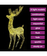 Ren de Craciun, 250 LED-uri, alb cald, 180 cm, acril, XXL