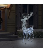 Ren de Craciun, alb rece, 250 LED-uri, 180 cm, acril