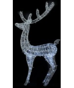 Ren de Craciun, alb rece, 250 LED-uri, 180 cm, acril